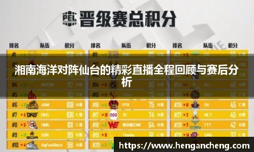 湘南海洋对阵仙台的精彩直播全程回顾与赛后分析